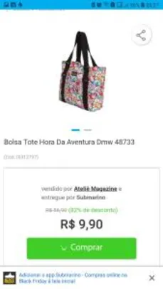 Bolsa Tote Hora Da Aventura Dmw 48733 - R$ 10