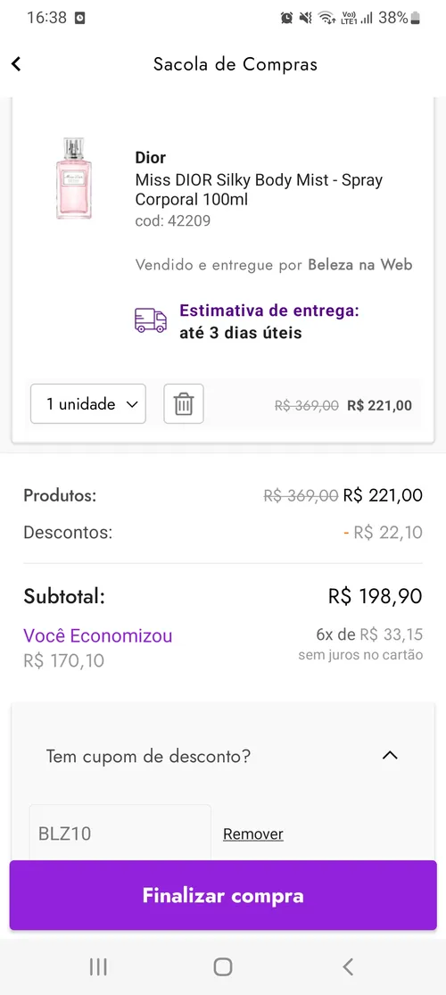 Imagem na descrição da promoção