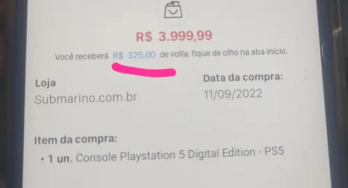 Imagem na descrição da promoção