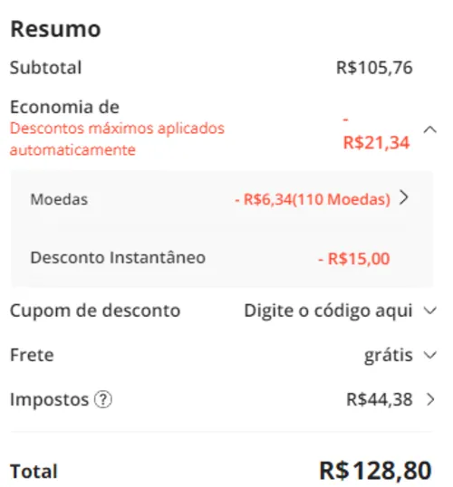 Imagem na descrição da promoção