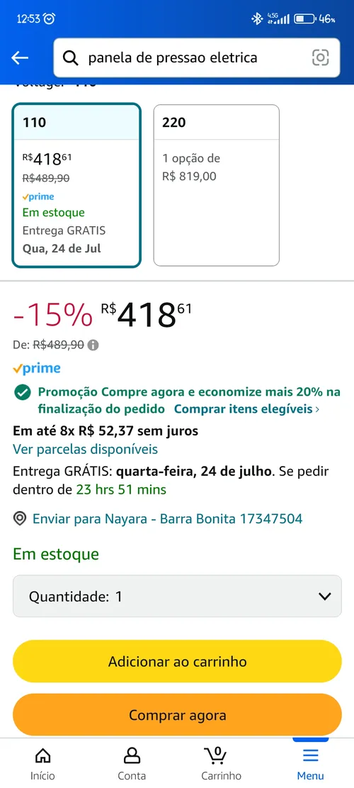 Imagem na descrição da promoção