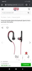 Fone de Ouvido Motorola Earbuds Sports Intra-auricular Vermelho