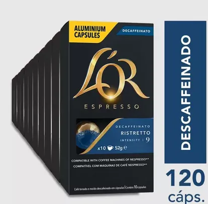 Kit 120 Cápsulas de Café LOR Decaffeinato