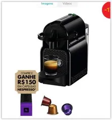 Cafeteira Nespresso Inissia D40 com Kit Boas Vindas - Preta + R$ 150 em Cápsulas por R$ 224