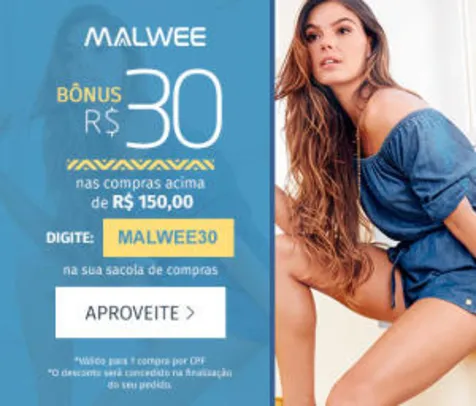 R$30 OFF em compras acima de R$150 em produtos Malwee na Posthaus