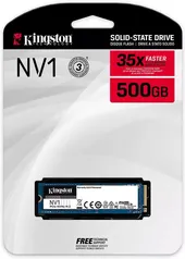 SSD Kingston SNVS 500GB padrão NV1 formato M.2 2280 NVMe ultra rápido - Leitura/Gravação: 2100/1700 