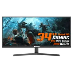 Monitor Gamer SuperFrame Vision Ultra, 34 Pol, UltraWide, 2.5K, Quad HD, IPS, 99% sRGB, HDR, FreeSyn