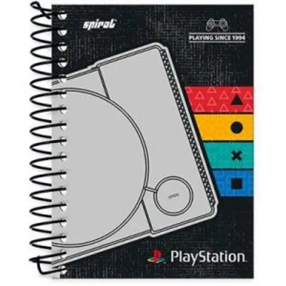 Caderneta 1/8 capa dura 200fls Playstation 20907 Spiral Ps