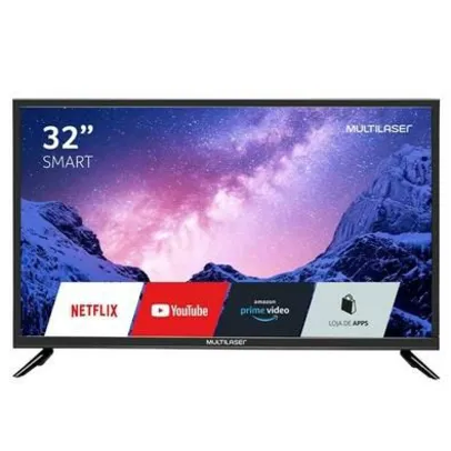 Smart TV Multilaser 32" HD, Wi-Fi, 3 HDMI, 2 USB, DNR - TL020 | R$1099