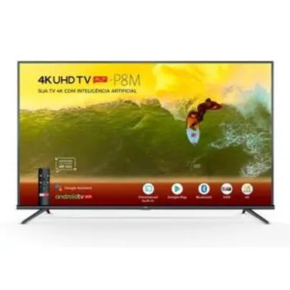 Smart TV LED 50´ 4K TCL, Android TV, 3 HDMI, 2 USB, Bluetooth, Wi-Fi, HDR, Chumbo - 50P8M