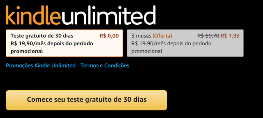 Kindle Unlimited 3 meses por 1,99