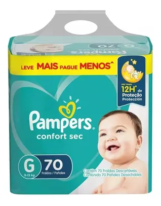 Fralda Pampers Confort Sec G - 70 Unidades