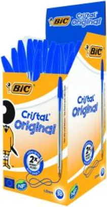 Caneta Azul BIC 1.0mm - 50 Unidades (R$25,50)