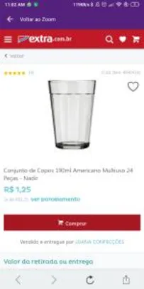 Conjunto de Copos 190ml Americano Multiuso 24 Peças - Nadir R$ 1