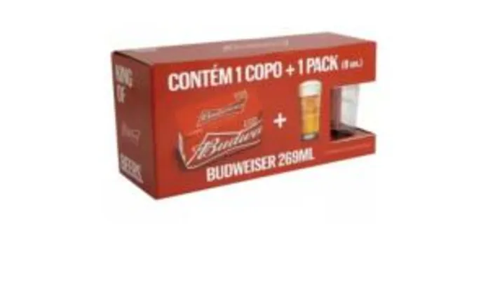 Cerveja Budweiser Kit American Standard Lager - 8 unid. 269ml + Copo | R$29