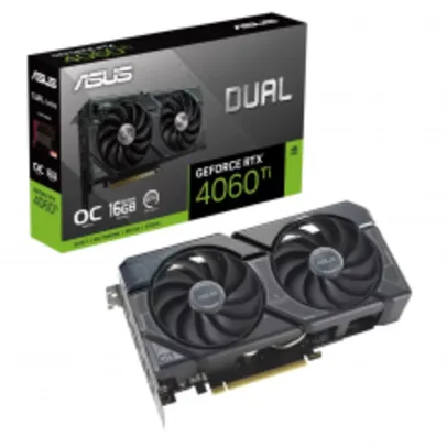 Placa de Vídeo Asus Dual NVIDIA GeForce RTX 4060 Ti OC, 16GB, GDDR6, DLSS, Ray Tracing, 90YV0JH0-M0NA00