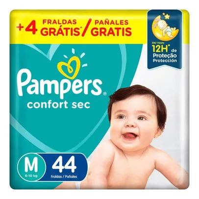 Fralda Pampers Confort Sec Tamanho M Pacote Mega R$ 37