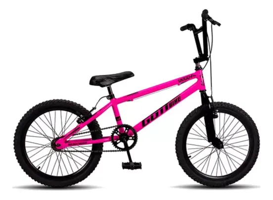 Bicicleta Infantil Aro 20 Bmx Freio V Brake Aro Aereo Cor Rosa/preto