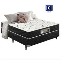 Cama Box Conjugado Casal Estrutura Ortopédica 138x188x43 - PRETO