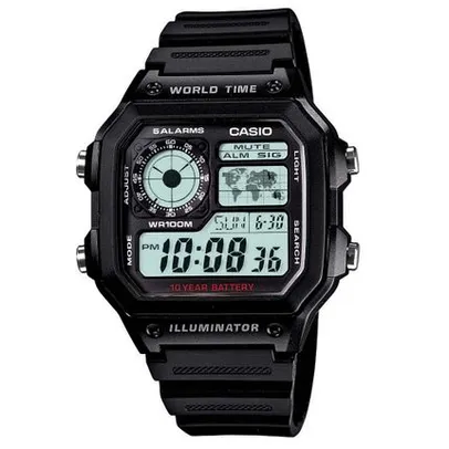 Relógio Masculino Digital Casio Multifunção AE1200WH1AVDF - Preto | R$188