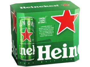 Cerveja Heineken Puro Malte Lager Premium - 6 Unidades Lata 250ml