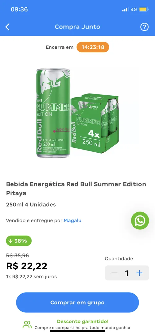 Imagem na descrição da promoção