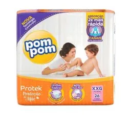 [Cliente Ouro] [CUPOM] Kit fralda pompom Protek Protecao de Mãe XXG 104 unidades | R$ 71