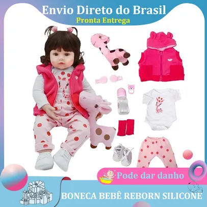 Boneca Bebe Reborn Doll 48cm Full Silicone Body Can Bath Girl