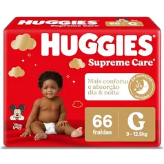 Fralda Huggies Supreme Care G 66 unidades