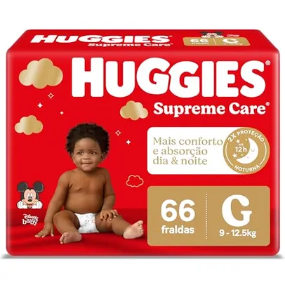 Fralda Huggies Supreme Care G 66 unidades