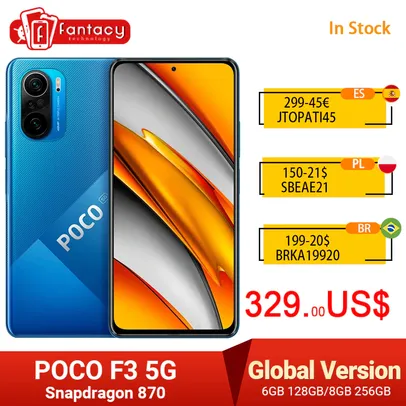 Smartphone Poco F3 5G Versão global 128gb/6gb | R$1731