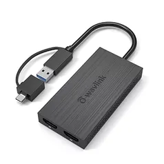 Wavlink USB 3.0 para Dual HDMI UHD Universal Video Graphics Adapter Suporta até 6 monitores