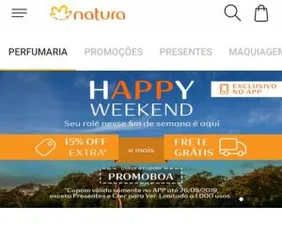 15% OFF pelo Aplicativo da Natura + Frete Grátis