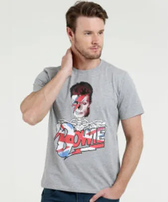 Camiseta Masculina David Bowie Manga Curta | R$10