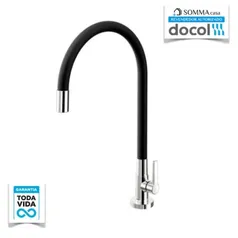 Torneira Docol Galiflex Cozinha Mesa Flexível Preto Gourmet