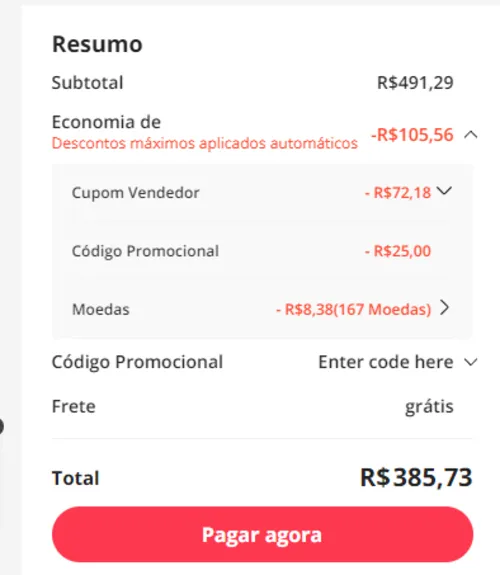 Imagem na descrição da promoção