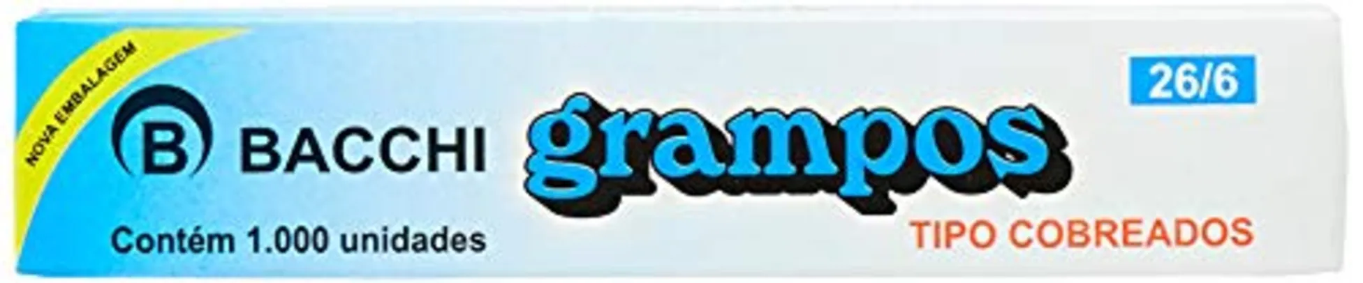 [Prime] Grampo para Grampeador, 26/6, Cobreado, Caixa com 1000 Grampos, Bacchi | R$2