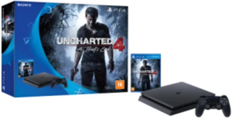 PS4 + Uncharted 4 (For Honor de brinde) por R$ 1619