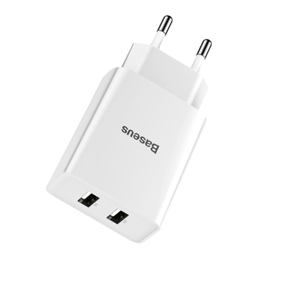 Mini Carregador Baseus Duplo USB UE Plug [Bonus novo usuário]