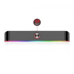 Soundbar Gamer Redragon, Adiemus GS560, RGB, Stereo 2.0, USB, 3.5mm, 2x3W, GS560