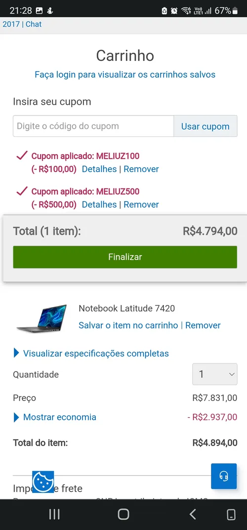 Imagem na descrição da promoção