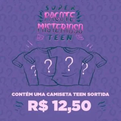 Pacote Misterioso Teen Camisetas Infantis Nerd Universe - R$12
