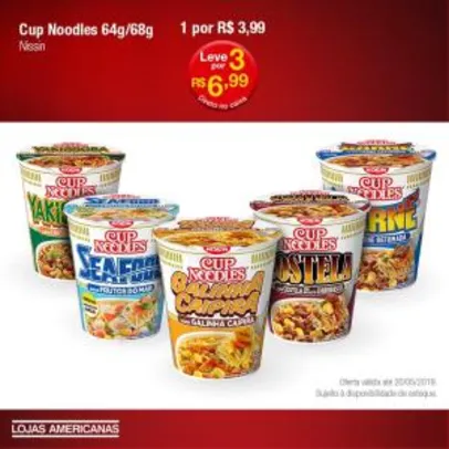 [Loja Física] - 3 Cup Noodles por R$6,99 nas Lojas Americanas