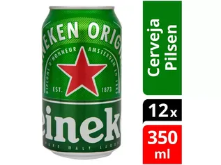 Cerveja Heineken Premium Puro Malte Pilsen Lager - 12 Unidades Lata 350ml 