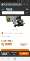 Placa de Vídeo VGA NVIDIA EVGA GEFORCE GTX 1050 TI SC Gaming 4GB GDDR5 04G-P4-6253-KR - R$799,90