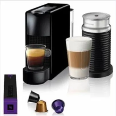 Máquina de Café Nespresso Essenza Mini C30 com Aeroccino e Kit Boas Vindas - Preta 110V - R$360