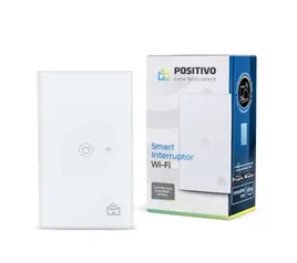 Smart Interruptor Wi-Fi Positivo Casa Inteligente, Configuração Livre de Frustração, 1 Botão Touch, Branco - Compatível apenas com Alexa