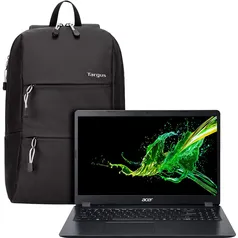 Notebook Acer AMD Ryzen 5 12GB 1TB 15,6" W10 + Mochila Targus 15,6" Intellect Plus | R$ 3.800