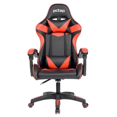 Cadeira Gamer Pctop Strike, com Almofadas, Encosto Ajustável, Preto/Vermelho - 1005