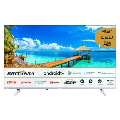 Smart TV Britânia 43 Polegadas BTV43E3AAGSSGBLF Full HD LED Dolby Audio Android TV